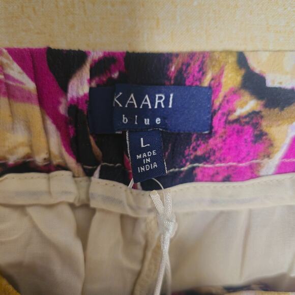 Kari Floral Wide Leg Pants Size L Tropical Artsy Office Spring Bloomcore Resort - Picture 4 of 9